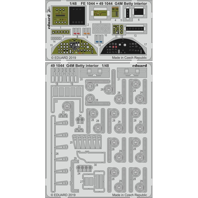 1/48 G4M Betty Interior Photo-Etched Parts (for Tamiya)