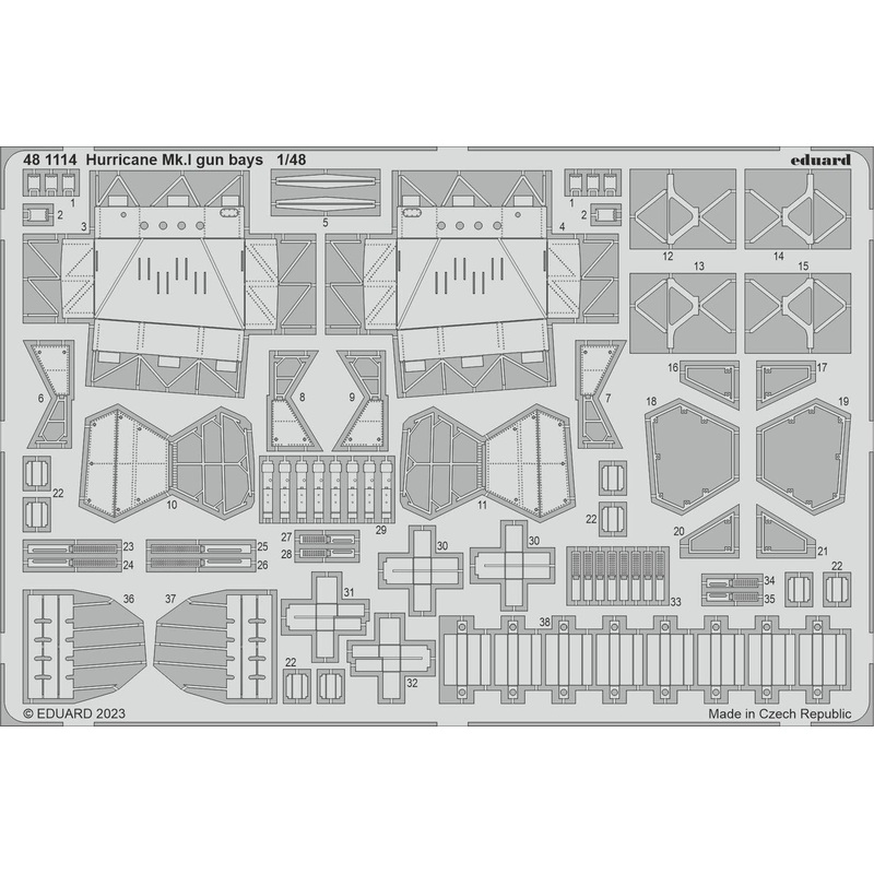 1/48 Hurricane Mk.I Gun Bays Photo-Etched (for HOBBY BOSS)