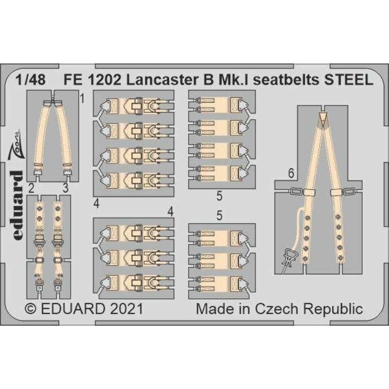 1/48 Lancaster B Mk.I seatbelts STEEL for HK Models