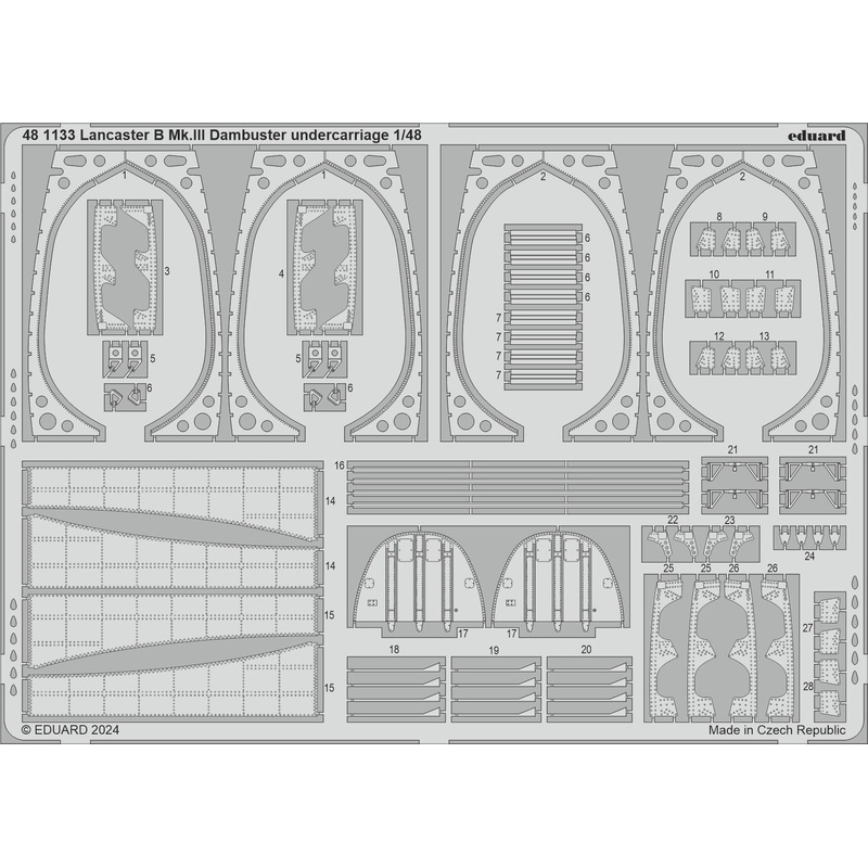 1/48 Lancaster B.Mk.III Dambuster Undercarriage Photo Etched (for HKM)