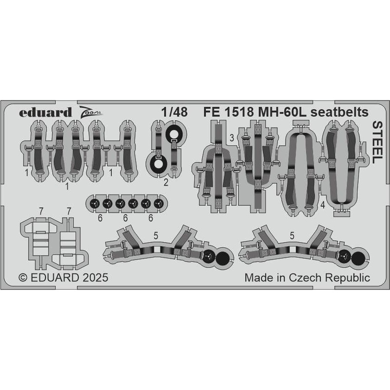 1/48 MH-60L seatbelts STEEL