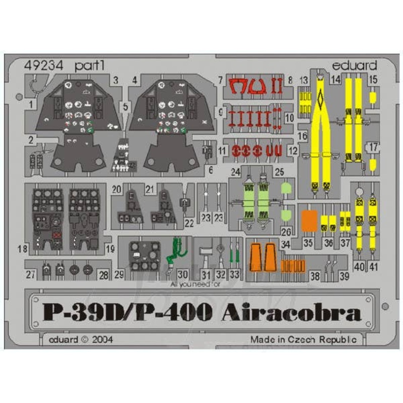 1/48 P-39D/P-400 Air Cobra Photo-Etched Parts (for Eduard)