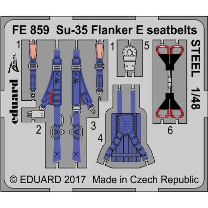 1/48 Su-35 Flanker E Seatbelts Steel (for Kitty Hawk)