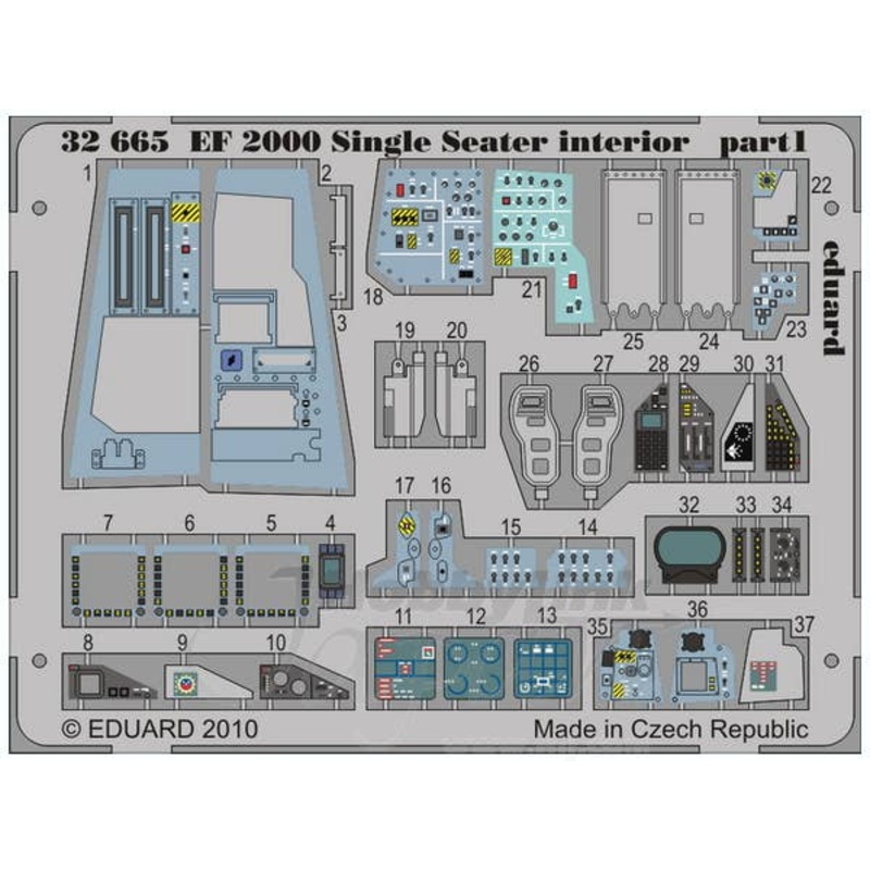 1/32 EF-2000 Single Seater Interior PE Set S.A. (for Revell)