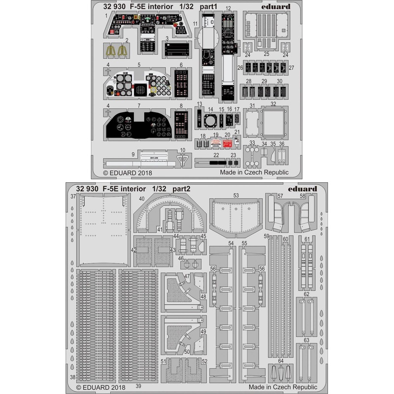 1/32 F-5E Interior Photo-Etched Parts (for Kitty Hawk Model)