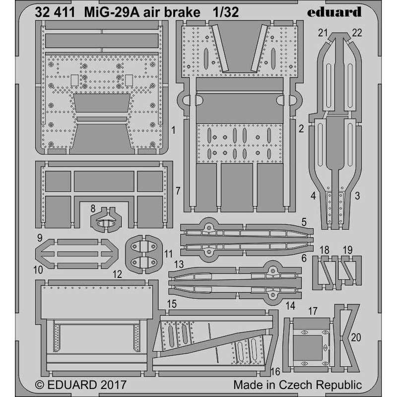 1/32 MiG-29A Air Brake Photo-Etched Parts (for Trumpeter)