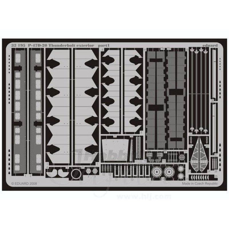 1/32 P-47D-20 Thunderbolt Exterior Photo-Etched Parts (for Trumpeter)