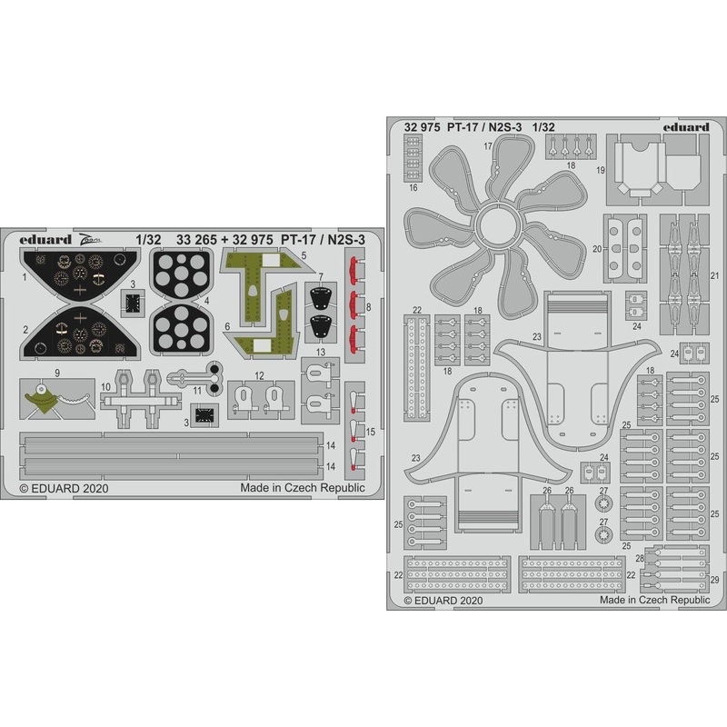 1/32 PT-17 / N2S-3 Etched Parts(for ICM)