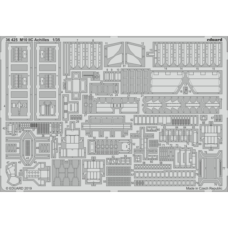 1/35 M10 IIC Achilles Photo-Etched Parts (for Tamiya)