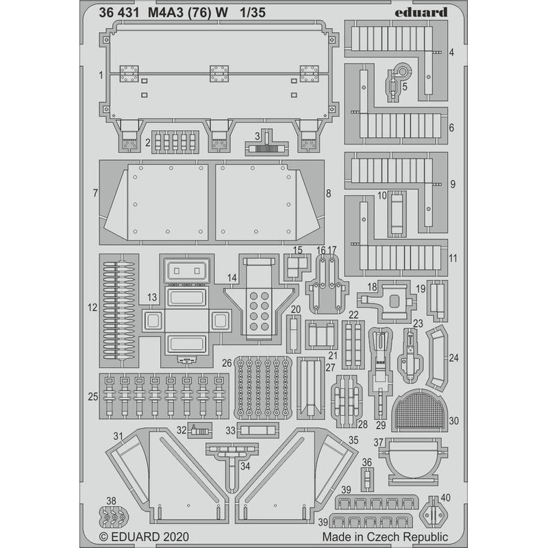 1/35 M4A3 (76) W Photo-Etched Parts (for MENG Model)