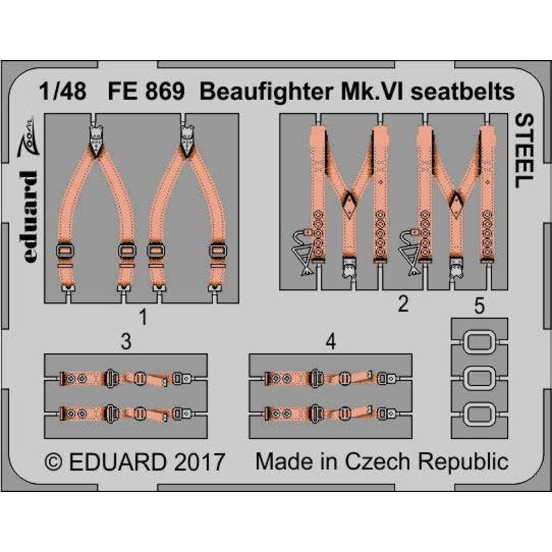 1/48 Beaufighter Mk.VI Seatbelts Steel (for Tamiya)