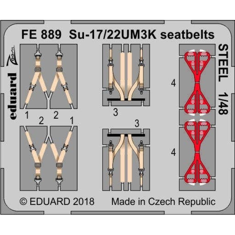 1/48 Su-17/22UM3K Seatbelts Steel (for Kitty Hawk)