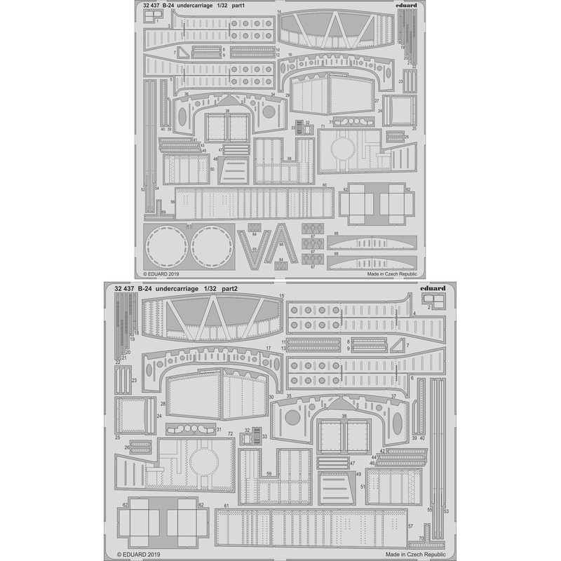 1/32 B-24 Undercarriage Photo-Etched Parts (for Hobby Boss)
