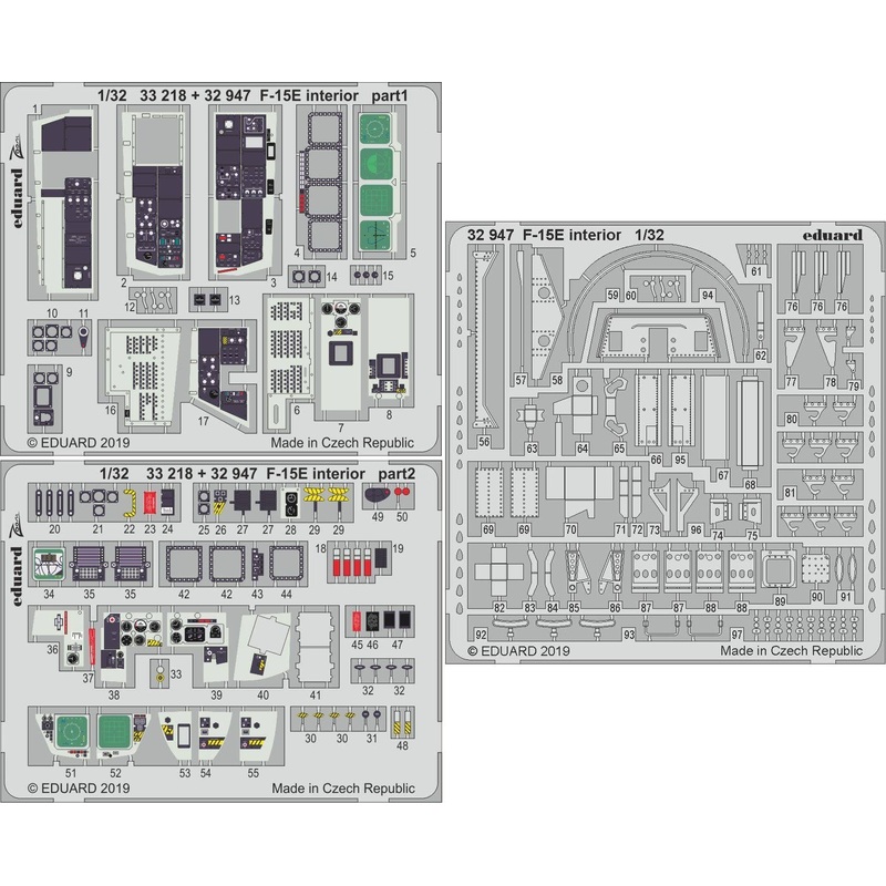 1/32 F-15E Interior Photo-Etched Parts (for Tamiya)