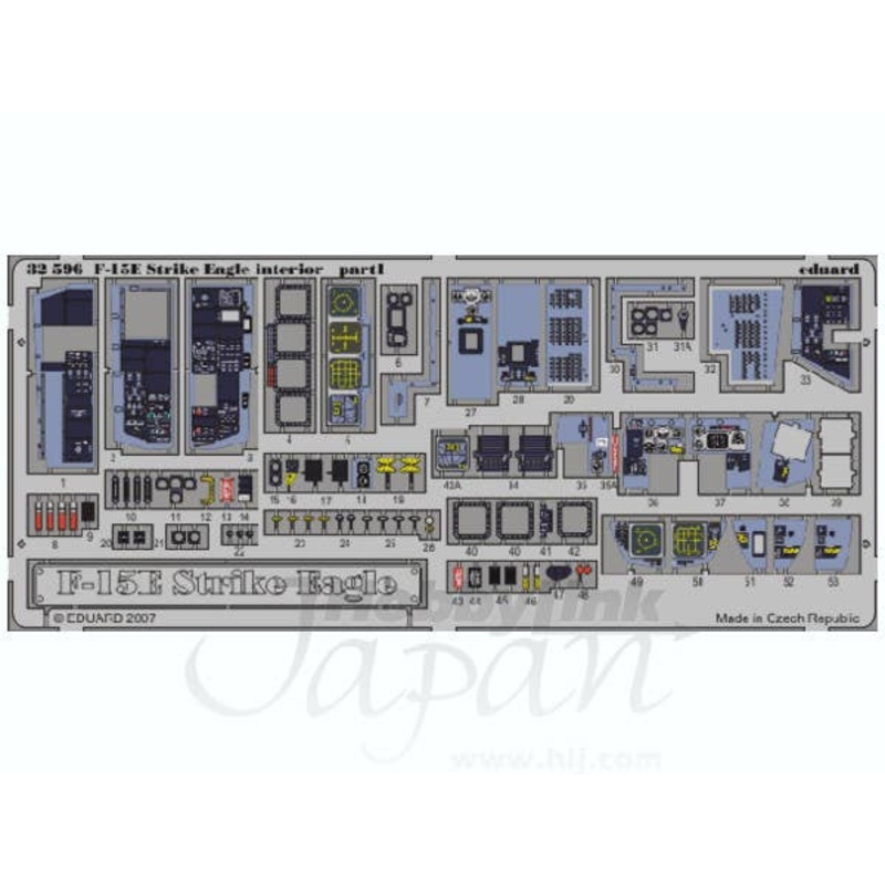 1/32 F-15E Strike Eagle Interior PE Set S.A. (for Tamiya)