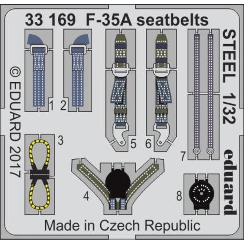 1/32 F-35A Seatbelts Steel (for Italeri)