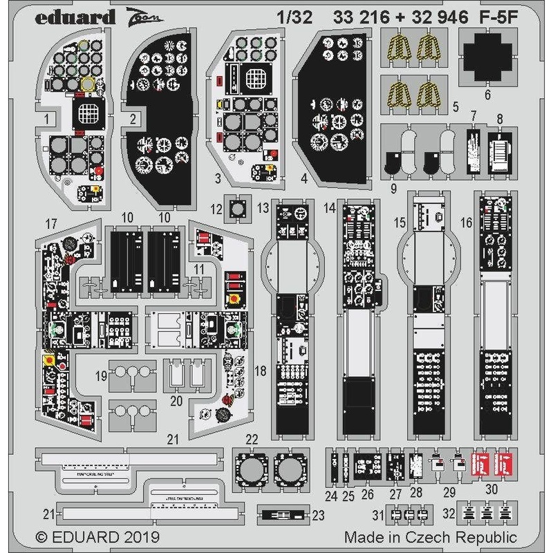 1/32 F-5F Zoom Photo-Etched Parts (for Kitty Hawk)