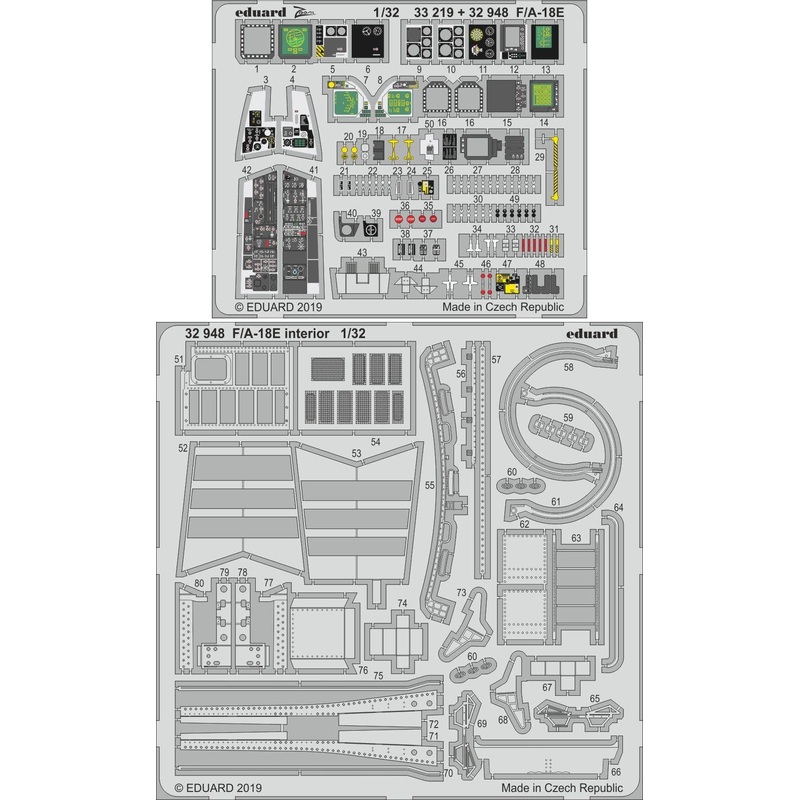1/32 F/A-18E Interior Photo-Etched Parts (for Revell)