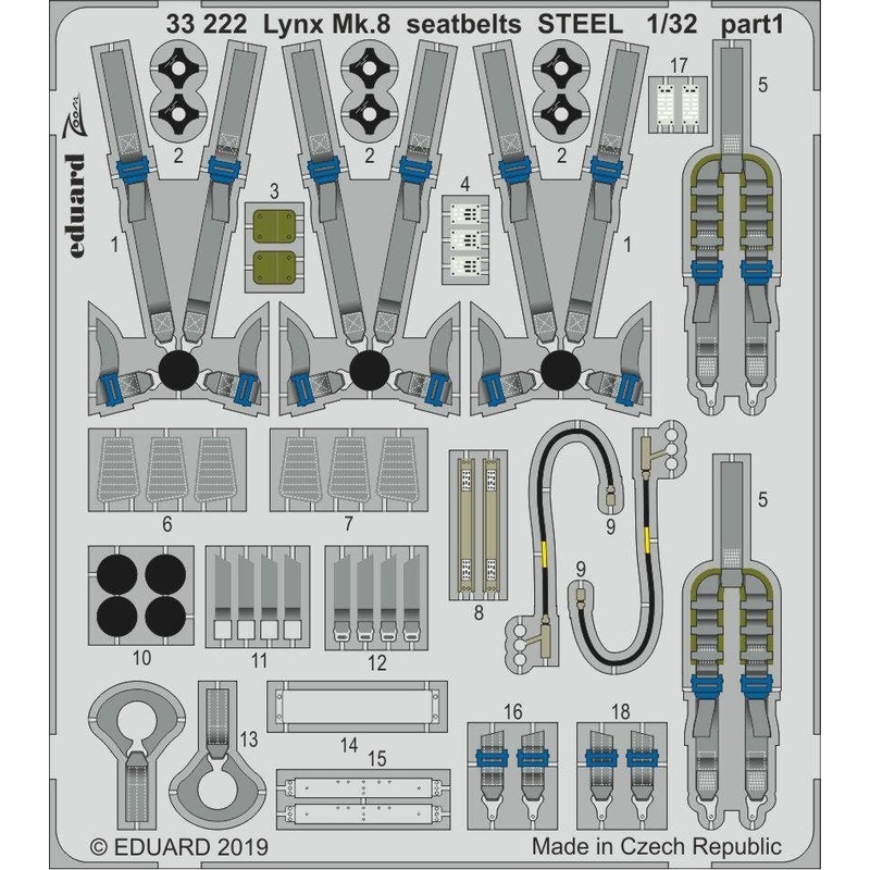 1/32 Lynx Mk.8 Seatbelts Steel (for Revell)