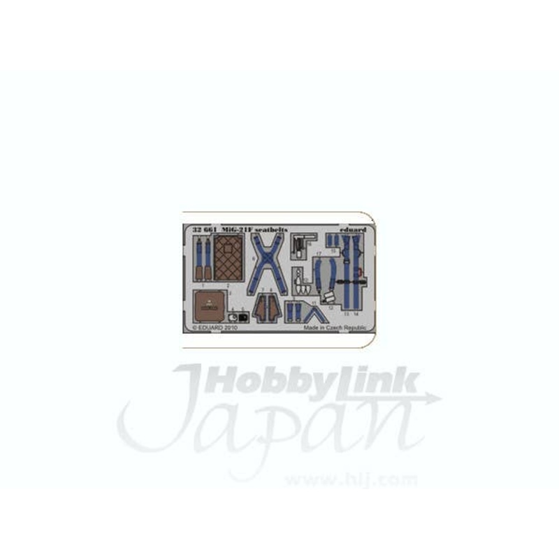 1/32 MiG-21F KM1 Seatbelts PE Set (for Trumpeter)