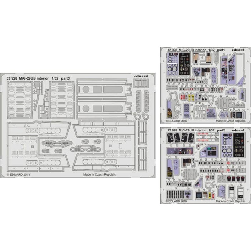 1/32 MiG-29UB Interior Photo-Etched Parts (for Trumpeter)