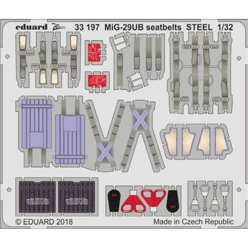 1/32 MiG-29UB seatbelts Steel (for Trumpeter)