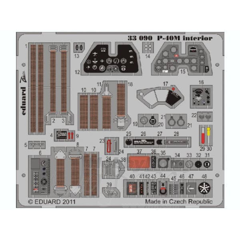 1/32 P-40M Interior (Color) Self-Adhesive (for Hasegawa)