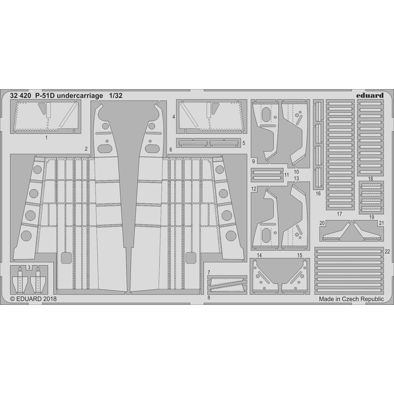 1/32 P-51D Undercarriage Photo-Etched Parts (for Revell)