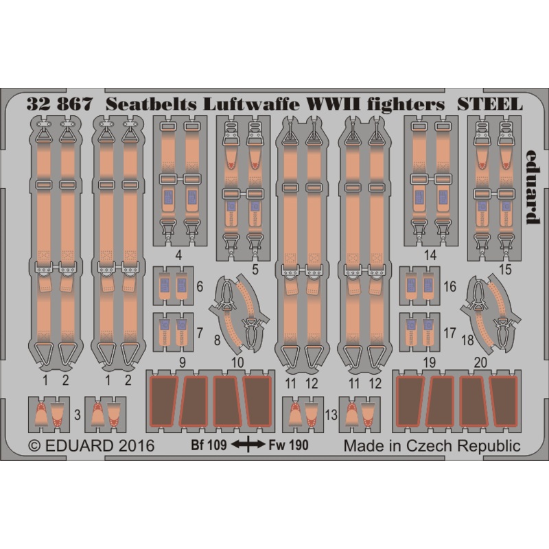1/32 Seatbelts Luftwaffe WWII Fighters Steel