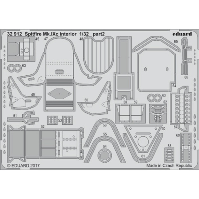 1/32 Spitfire Mk.IXc Interior Photo-Etched Parts (for Revell)