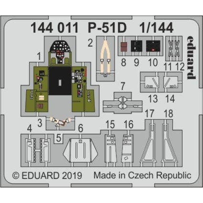 1/144 P-51D Photo-Etched Parts (for Platz/Eduard)