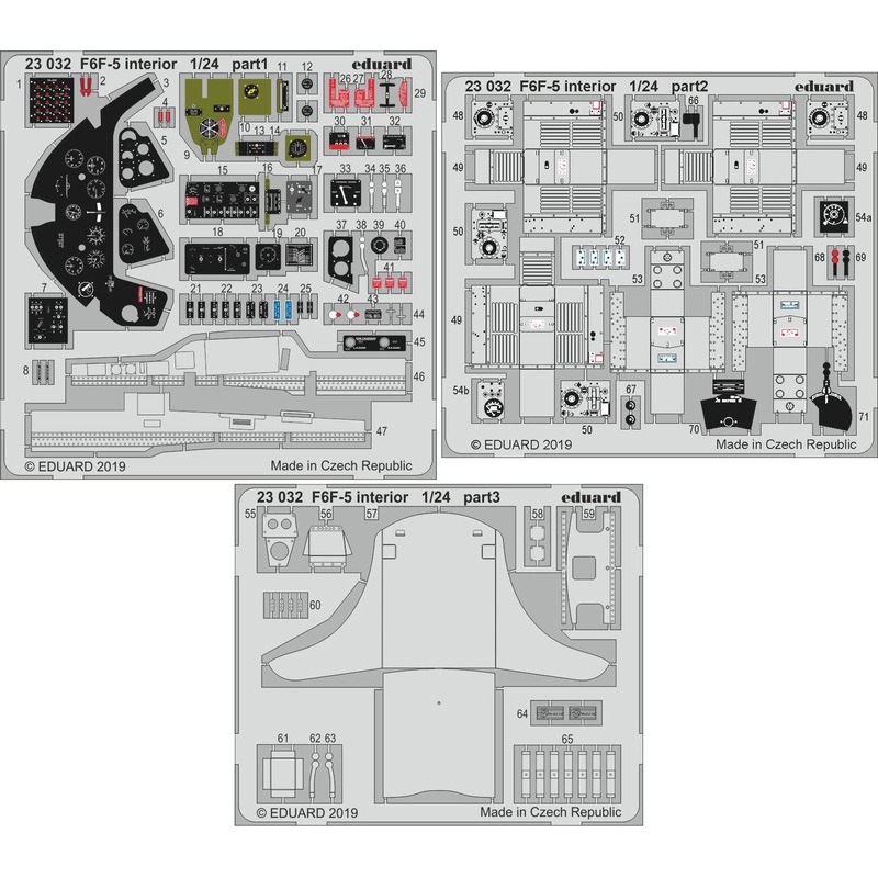 1/24 F6F-5 Interior Photo-Etched Parts (for Airfix)