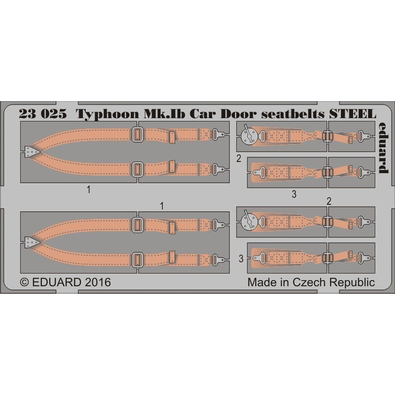1/24 Typhoon Mk.Ib Car Door Seatbelts Steel (Airfix)
