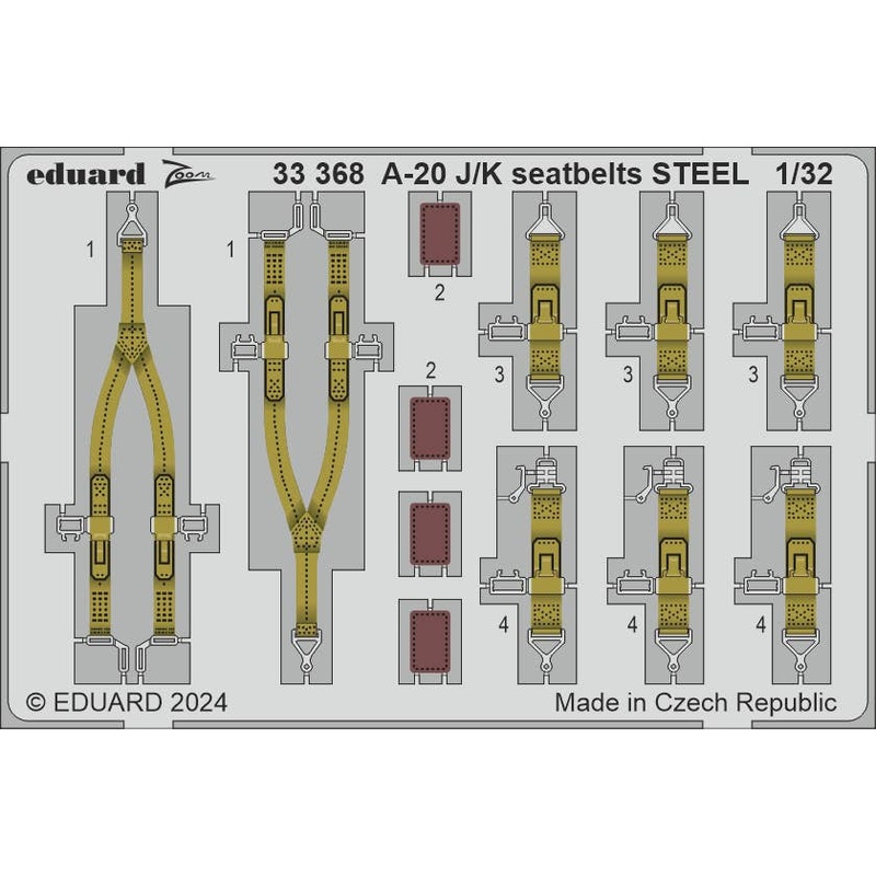 1/32 A-20J/K Seatbelts STEEL Zoom (for HKM)
