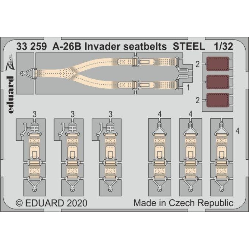 1/32 A-26B Invader Seatbelts STEEL