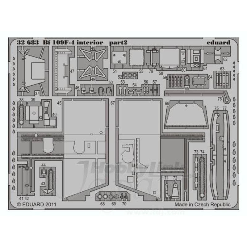 1/32 Bf 109F-4 Interior Self-Adhesive (for Trumpeter)
