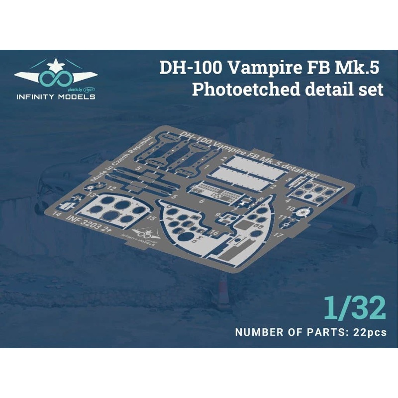 1/32 DH-100 Vampire FB Mk.5 Photoetched detail set (for INFINITY MODELS)