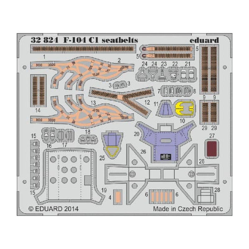 1/32 F-104 C1 Seatbelts (for Italeri)