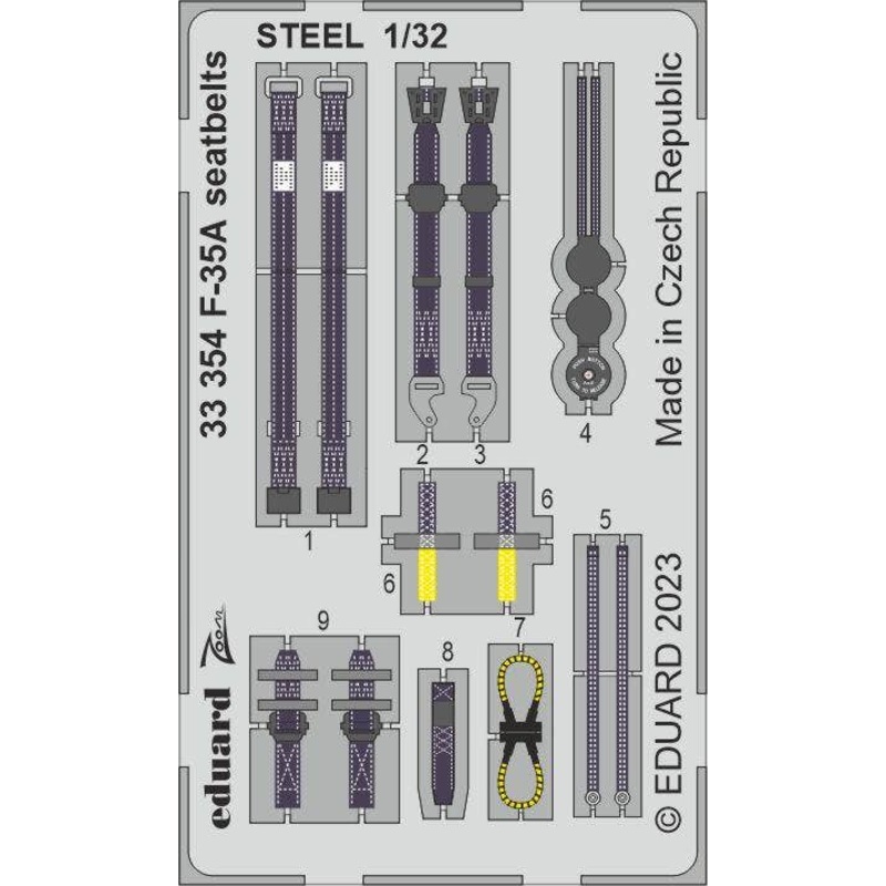 1/32 F-35A Seatbelts STEEL Zoom (for TRUMPETER)