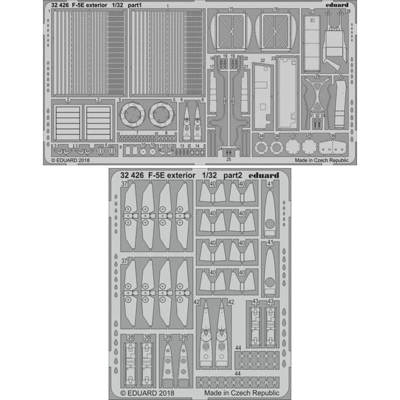 1/32 F-5E Exterior Photo-Etched Parts (for Kitty Hawk Model)