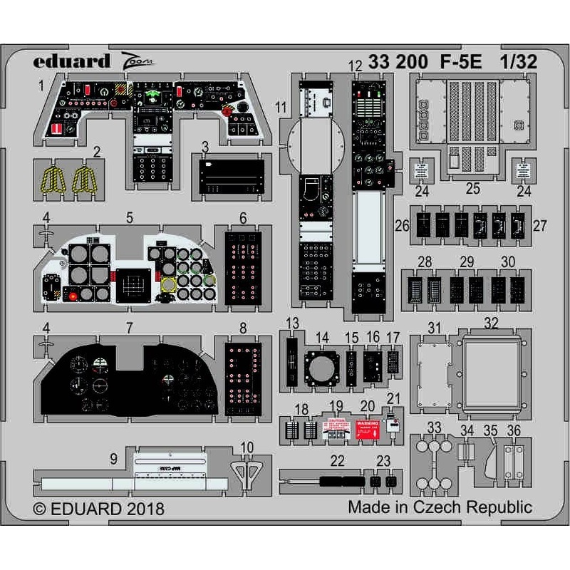 1/32 F-5E Zoom Photo-Etched Parts (for Kitty Hawk Model)