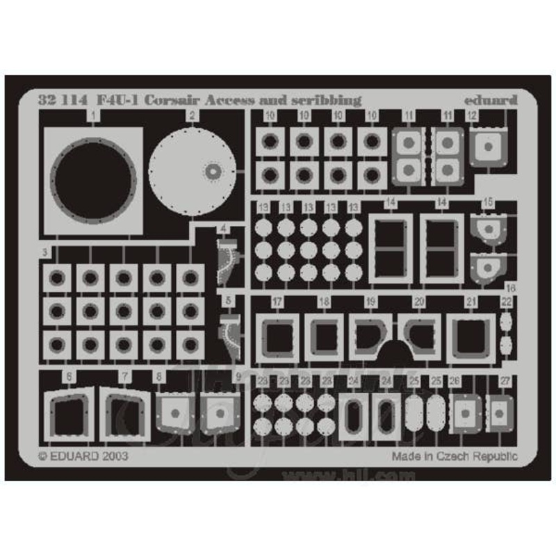 1/32 F4U-1 Access and scribbing temPlates (for Trumpeter)