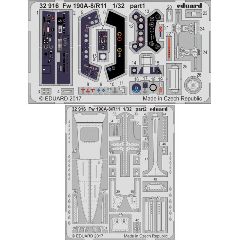 1/32 Fw 190A-8/R11 Photo-Etched Parts (for Revell)