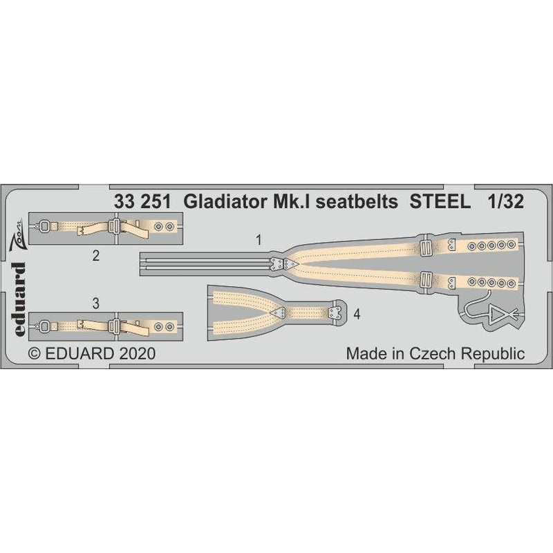 1/32 Gladiator Mk.I Seatbelts Steel (for ICM)