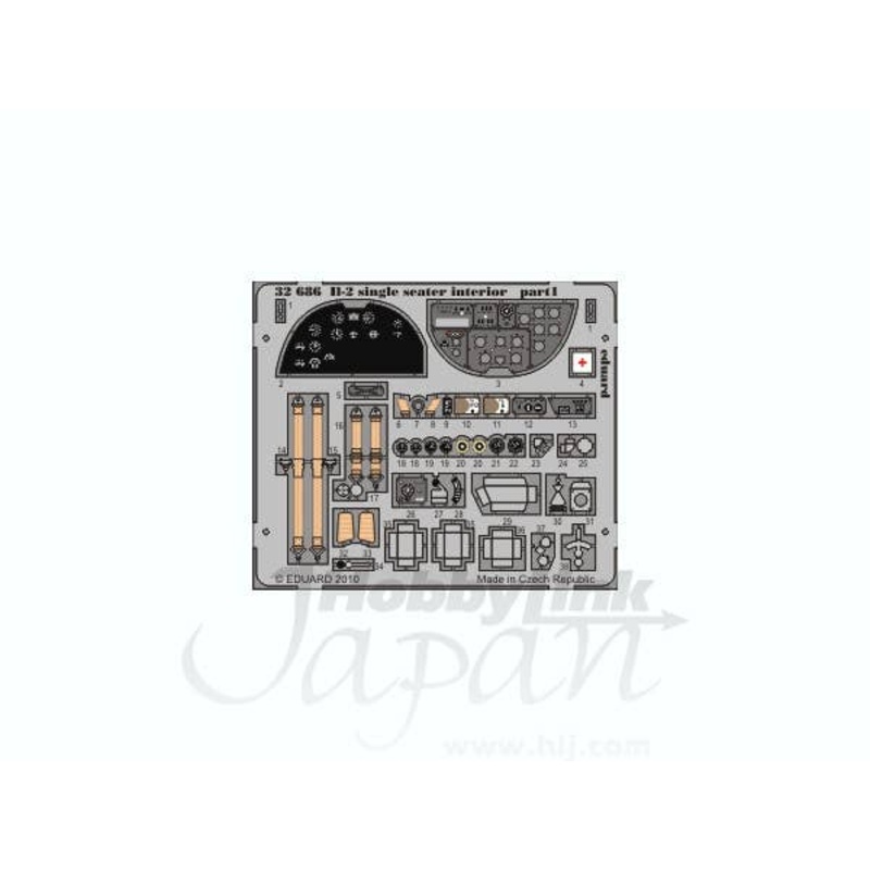 1/32 Il-2 Single Seater Interior Self-Adhesive (for Hobby Boss)