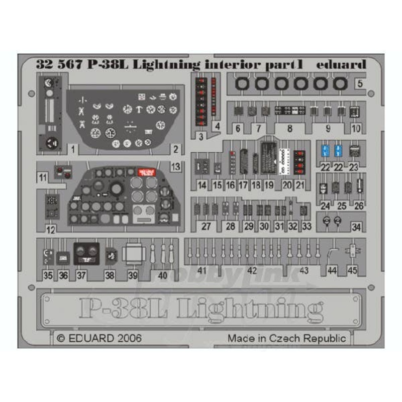 1/32 P-38L Interior PE Set (for Trumpeter) 02227