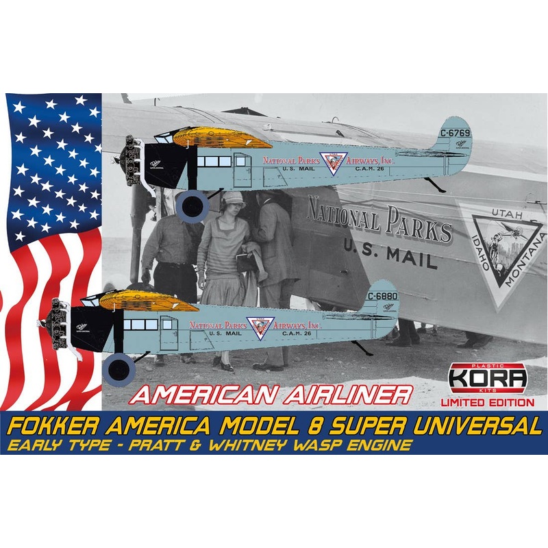 1/72 Fokker America Model 8 Super Universal 'American Airliner' (early, Wasp engine)