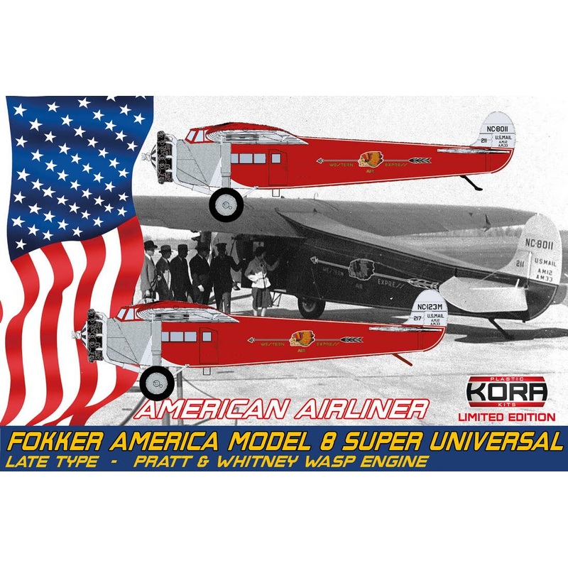 1/72 Fokker America Model 8 Super Universal 'American Airliner' (late, Wasp engine)