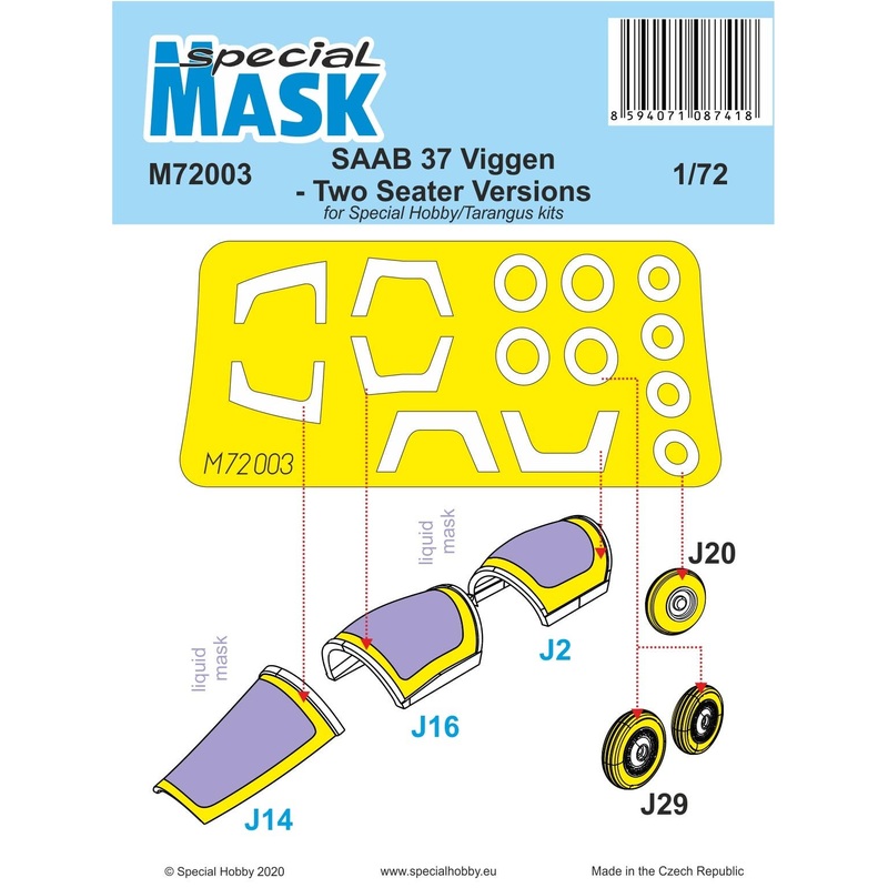1/72 SAAB 37 Viggen Two Seater Mask (for Special Hobby/Tarangus)