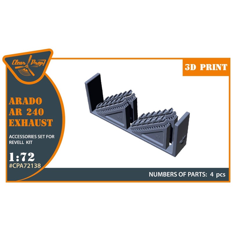 1/72 Arado Ar-240 exhausts for REVELL kit
